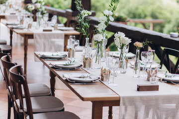 Boho wedding table for a newlywed banquet.
