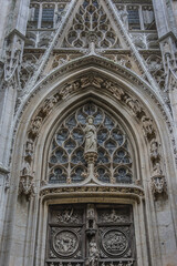 Obraz premium The Church of Saint-Maclou (1436 - 1521) - Roman Catholic church in Rouen, France. It considered one of the best examples of the Flamboyant style of Gothic architecture in France.