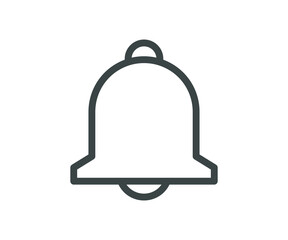 Notification bell icon for message, alert, or mobile app. Minimalist vector notification bell icon for messages, alerts, and mobile apps