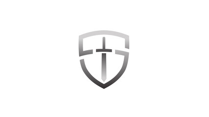 creative shield sword logo
