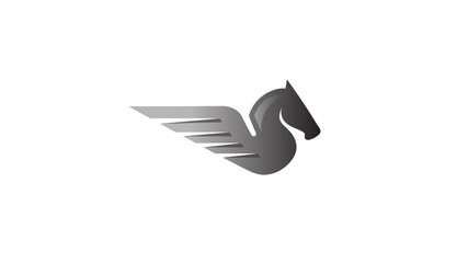 horse wings pegasus logo vector symbol 