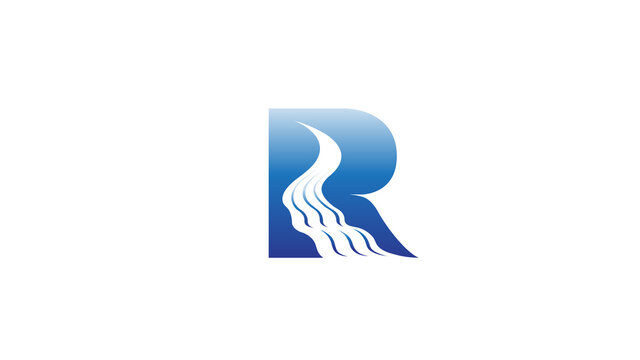 creative letter r river symbol logo
