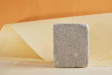 empty concrete podium on brown background mock up
