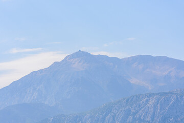 View on Tahtali mountain not far from Kemer town. Antalya province, Turkey