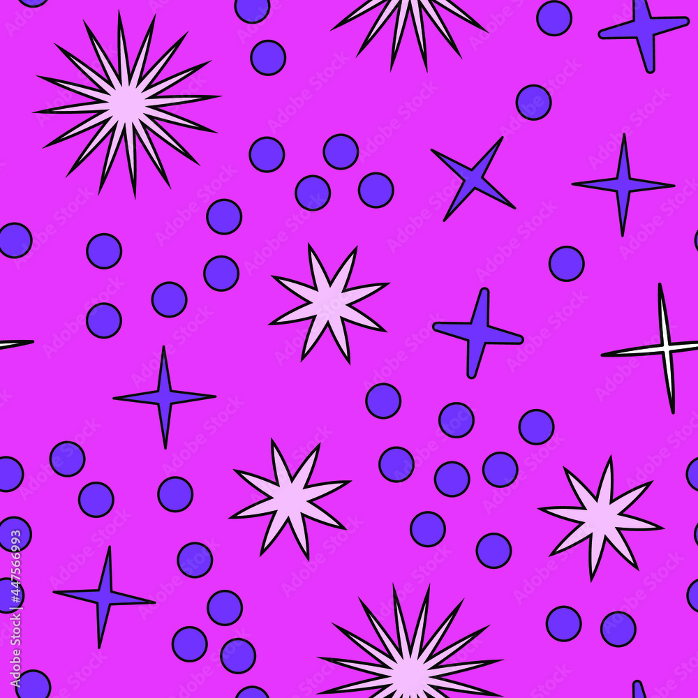 Poster Neo-memphis seamless pattern with different geometric shapes. Retro 80's-90's style.