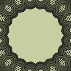 Illustration of green corner pattern with copy space in the middle