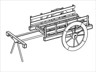 cart wood  a vehicle designed for transport using two wheels 