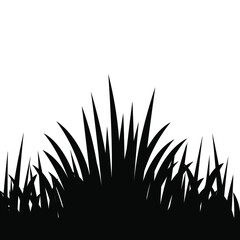 Black grass background. Vector illustration.