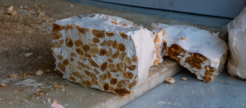 classic nougat with hazelnut almonds and honey