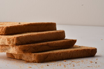 Crunchy Rusk or Toast for healthy life.
