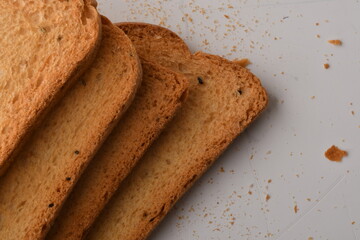 Crunchy Rusk or Toast for healthy life.