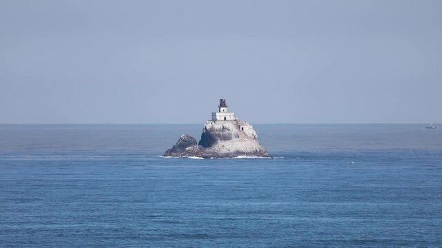 The Tillamook Rock lighthouse in the Pacific Ocean, Cannon Beach Oregon