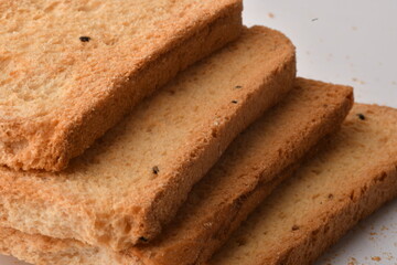 Crunchy Rusk or Toast for healthy life.