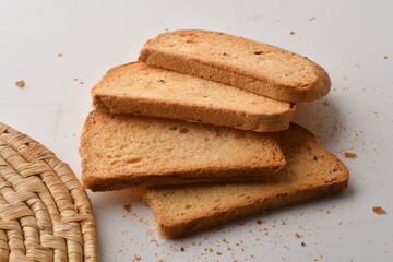 Crunchy Rusk or Toast for healthy life.