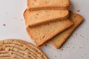 Crunchy Rusk or Toast for healthy life.