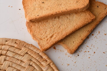 Crunchy Rusk or Toast for healthy life.