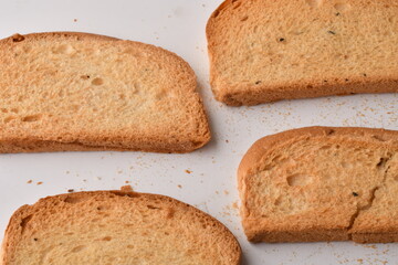 Crunchy Rusk or Toast for healthy life.