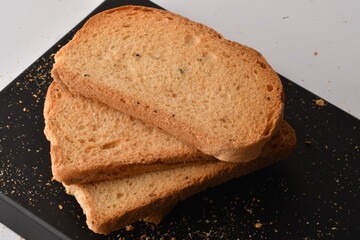 Crunchy Rusk or Toast for healthy life.