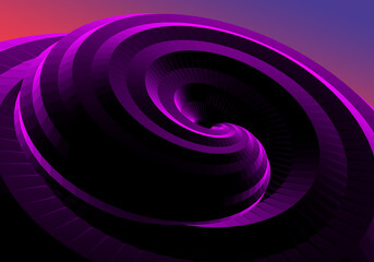 Abstract background. Background with spiral lines. Geometric purple background. Dark purple spiral. Dark pattern. Spiral wallpaper. Texture with swirling lines. Geometric texture swirling. 3d image