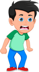 Fototapeta na wymiar angry boy cartoon isolated on white background
