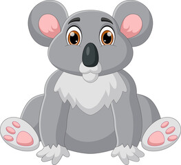 funny koala cartoon on white background © lawangdesign