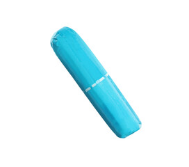 Tampon in turquoise package isolated on white