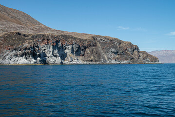 Volcanic mountains in the Sea of Cortes, nature of Coronado Island in Loreto Baja California Sur....