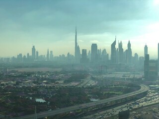 Naklejka premium photo taken from DUBAI FRAME this side of the frame shows the new Dubai this photo uploaded without any effect or edit 