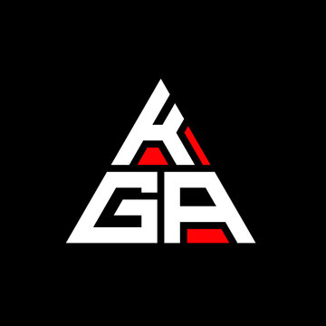 KGA triangle letter logo design with triangle shape. KGA triangle logo design monogram. KGA triangle vector logo template with red color. KGA triangular logo Simple, Elegant, and Luxurious Logo. KGA 