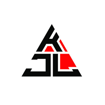KJL triangle letter logo design with triangle shape. KJL triangle logo design monogram. KJL triangle vector logo template with red color. KJL triangular logo Simple, Elegant, and Luxurious Logo. KJL 