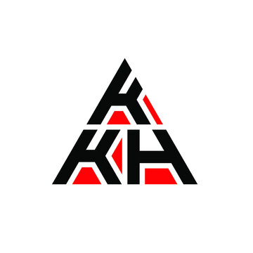 KKH triangle letter logo design with triangle shape. KKH triangle logo design monogram. KKH triangle vector logo template with red color. KKH triangular logo Simple, Elegant, and Luxurious Logo. KKH 