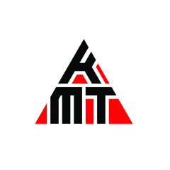 KMT triangle letter logo design with triangle shape. KMT triangle logo design monogram. KMT triangle vector logo template with red color. KMT triangular logo Simple, Elegant, and Luxurious Logo. KMT 