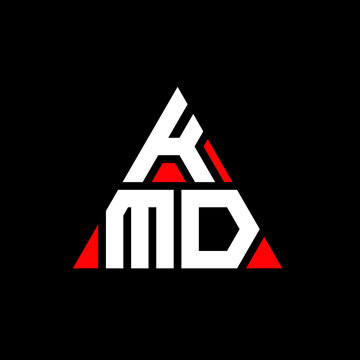KMD triangle letter logo design with triangle shape. KMD triangle logo design monogram. KMD triangle vector logo template with red color. KMD triangular logo Simple, Elegant, and Luxurious Logo. KMD 