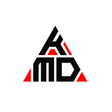 KMD triangle letter logo design with triangle shape. KMD triangle logo design monogram. KMD triangle vector logo template with red color. KMD triangular logo Simple, Elegant, and Luxurious Logo. KMD 