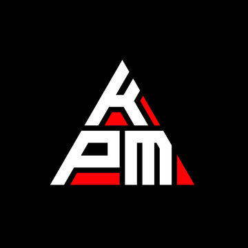 KPM triangle letter logo design with triangle shape. KPM triangle logo design monogram. KPM triangle vector logo template with red color. KPM triangular logo Simple, Elegant, and Luxurious Logo. KPM 