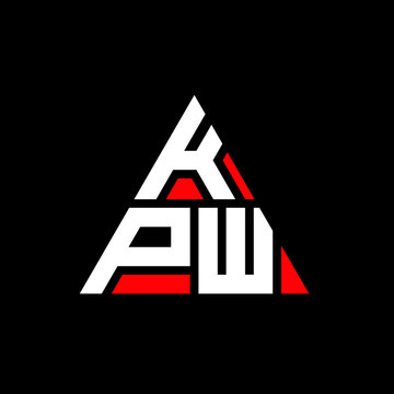 KPW triangle letter logo design with triangle shape. KPW triangle logo design monogram. KPW triangle vector logo template with red color. KPW triangular logo Simple, Elegant, and Luxurious Logo. KPW 