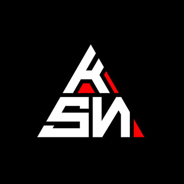 KSN triangle letter logo design with triangle shape. KSN triangle logo design monogram. KSN triangle vector logo template with red color. KSN triangular logo Simple, Elegant, and Luxurious Logo. KSN 
