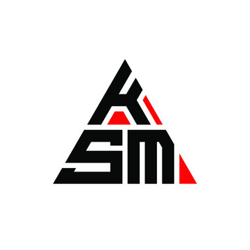 KSM triangle letter logo design with triangle shape. KSM triangle logo design monogram. KSM triangle vector logo template with red color. KSM triangular logo Simple, Elegant, and Luxurious Logo. KSM 