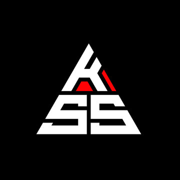 KSS triangle letter logo design with triangle shape. KSS triangle logo design monogram. KSS triangle vector logo template with red color. KSS triangular logo Simple, Elegant, and Luxurious Logo. KSS 