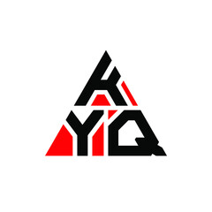 KYQ triangle letter logo design with triangle shape. KYQ triangle logo design monogram. KYQ triangle vector logo template with red color. KYQ triangular logo Simple, Elegant, and Luxurious Logo. KYQ 