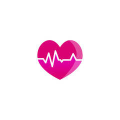 heart and heartbeart, medical Elegant Luxury logo design inpiration