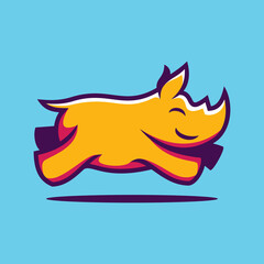 Rhino cartoon, cute rhino cartoon 
 character vector illustration