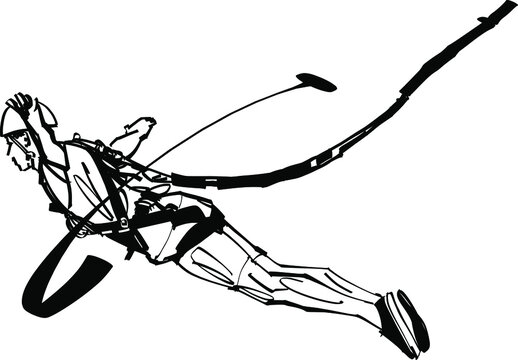 vector illustration of a bungee jump person 