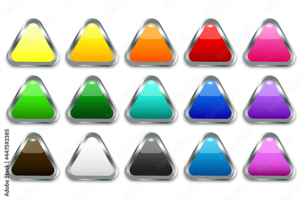Wall mural plastic colored buttons in modern style. blank shiny colored buttons. banner web buttons. vector ill