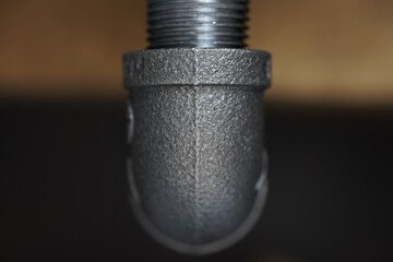 bolt and nut on black