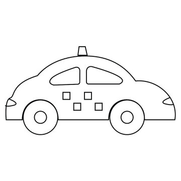 illustration of a Taxi car Outline
