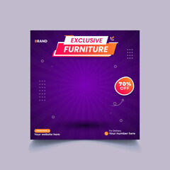 Exclusive Modern Furniture social media post Banner template Vector Design