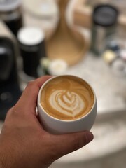 hand with coffee