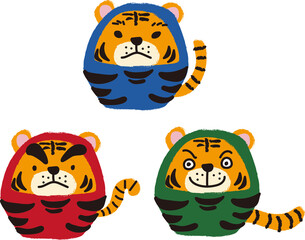 2022年賀素材寅とだるまのイラスト