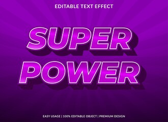 super power text effect with abstract style use for business logo or brand